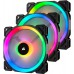 CORSAIR DUAL LIGHT LOOP RGB LED LL120  PWM 3PACK COMBO CASING FAN